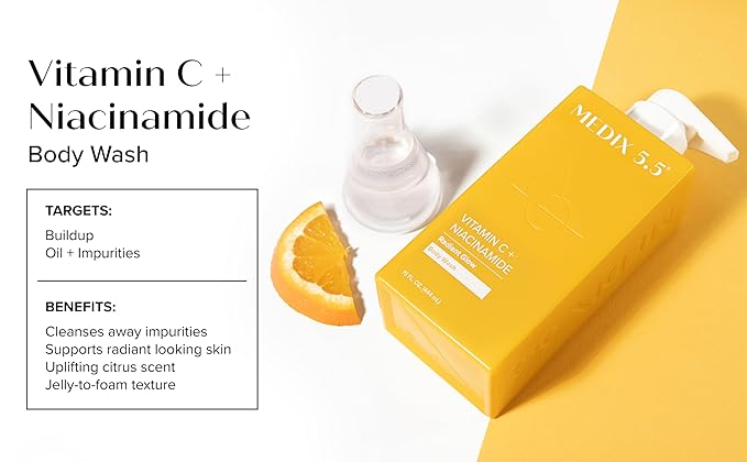 Medix 5.5 Radiant Glow Vitamin C Body Wash W/Niacinamide | Citrus Scented - Image 6