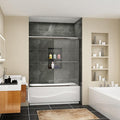 SUNNY SHOWER Bathtub Door Double Glass Sliding Shower Tub Door 60" W x 57.4" H by SUNNYSHOWER