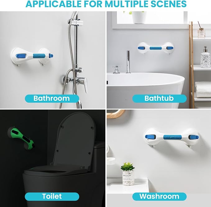 TAILI Shower Grab Bar Glow in The Dark, 2 Pack 12.2 in Grab Bars - Image 7