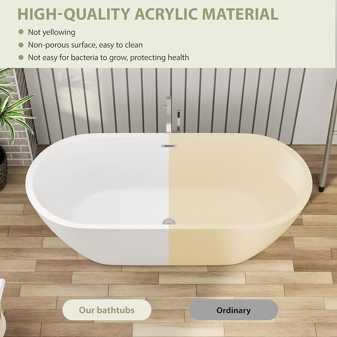 67" Acrylic Freestanding Bathtub - Image 4