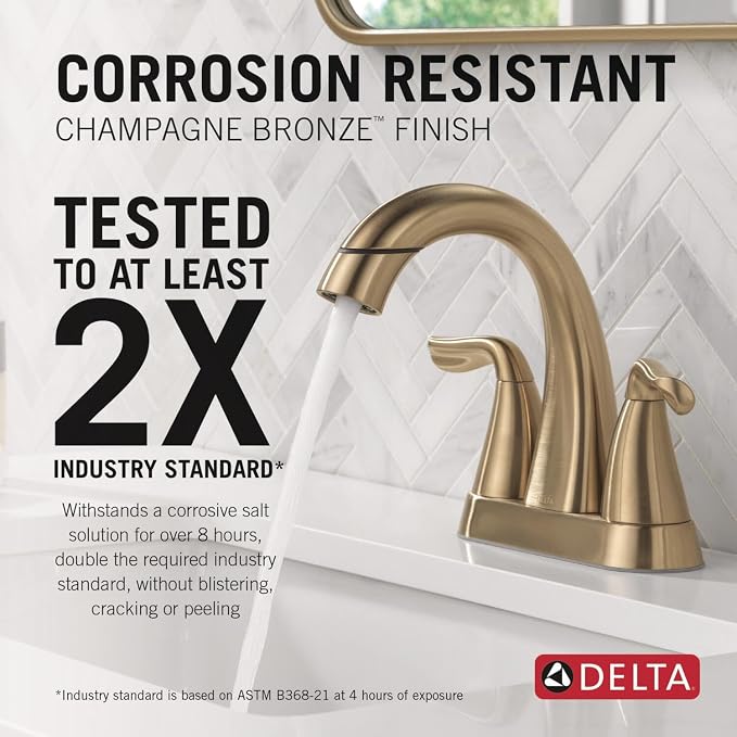 Delta Arvo Pull-Down Centerset Gold Bathroom Sink Faucet, - Image 4