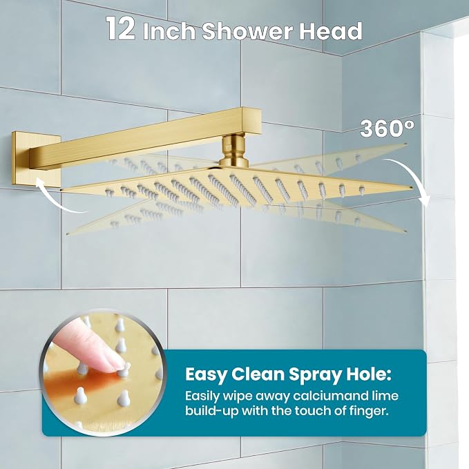 gotonovo Shower System with Tub Spout Wall Mounted Rain Shower Head and Handle - Image 5