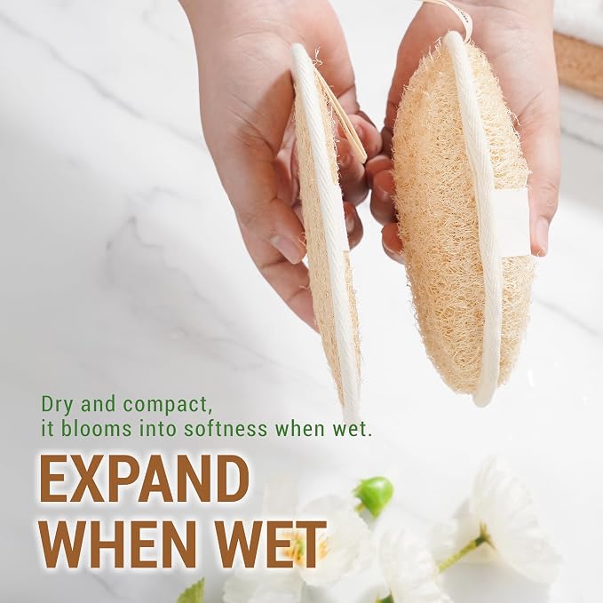 Vietnamese Natural Loofah Exfoliating Body Scrubber Pads, 100% Plant-Based - Image 4