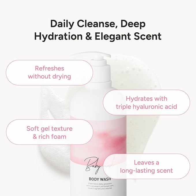 Korean Body Wash with Hyaluronic Acid & Aloe – Hydrating Moisturizing Cleanser - Image 4
