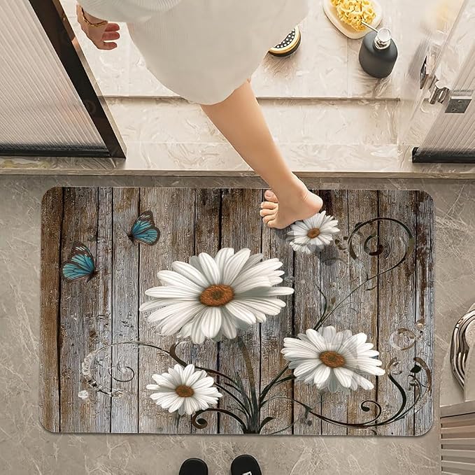 Bath Mat Rug, butterflies Non Slip Quick Dry Super Absorbent Thin Bathroom Rugs - Image 7