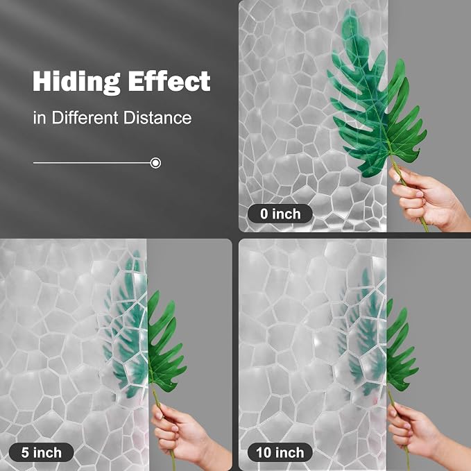 UFRIDAY Clear Shower Stall Curtain Liner 36 x 72 inches, 3D Water Cube Small - Image 6