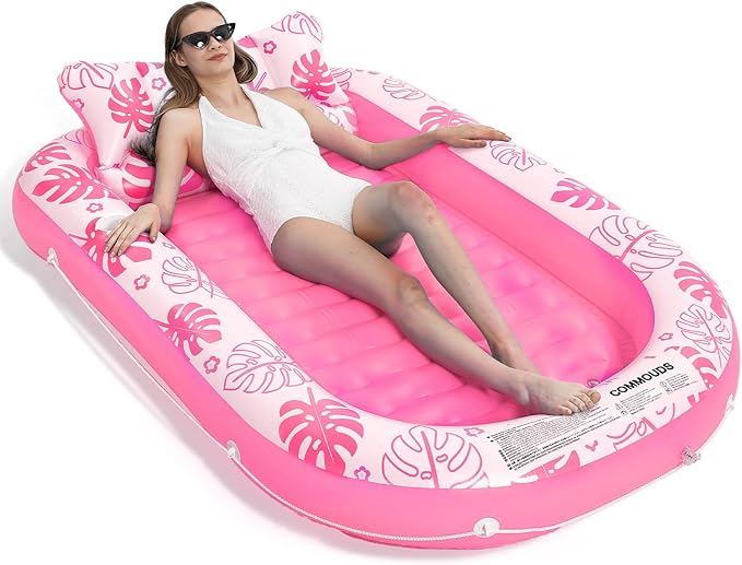 Inflatable Tanning Pool Lounger Float by COMMOUDS