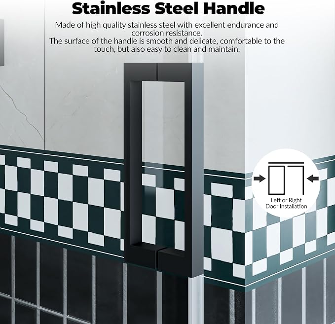 Frameless Sliding Shower Door, 6mm SGCC Tempered Clear Glass - Image 6