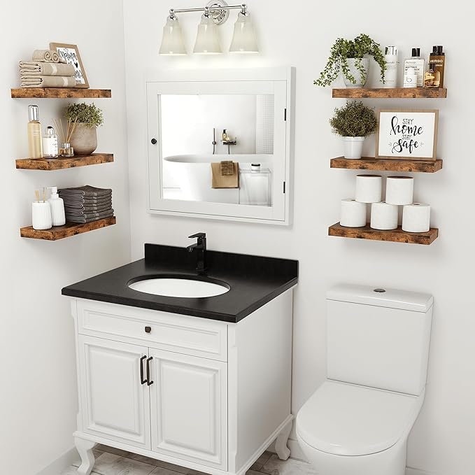 Vivelove Floating Shelves for Wall 16 inchs Long, Bathroom Shelves Over Toilet - Image 5