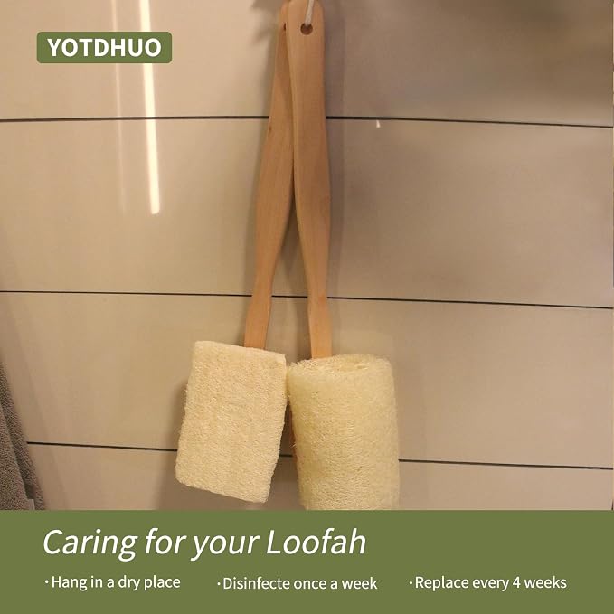 Natural Loofah with Handle, Back Scrubber - Image 6