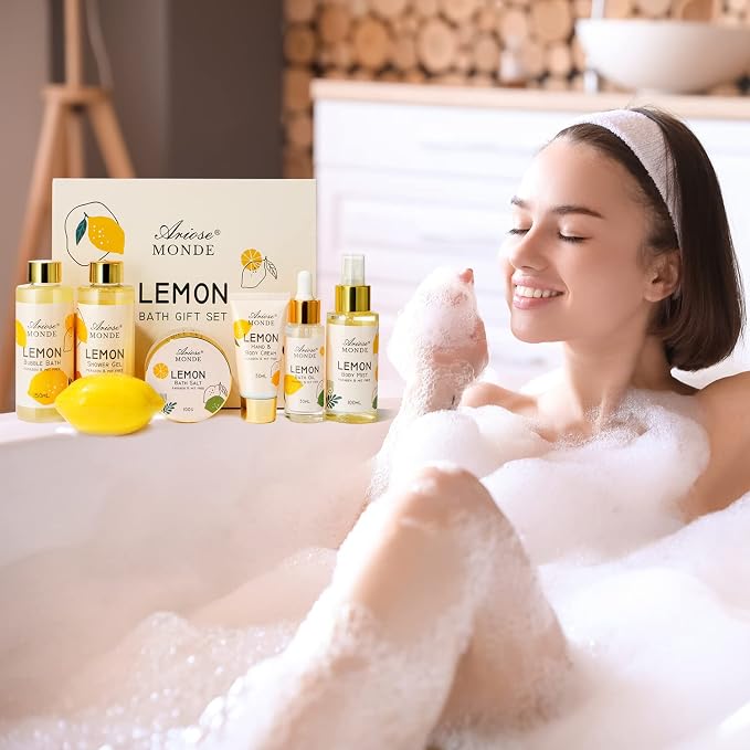 Lemon Scent Bath Spa Gift Box Set - Image 8