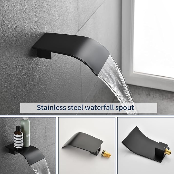 Matte Black Tub Shower Valve Trim Kit Shower Faucet Set - Image 5