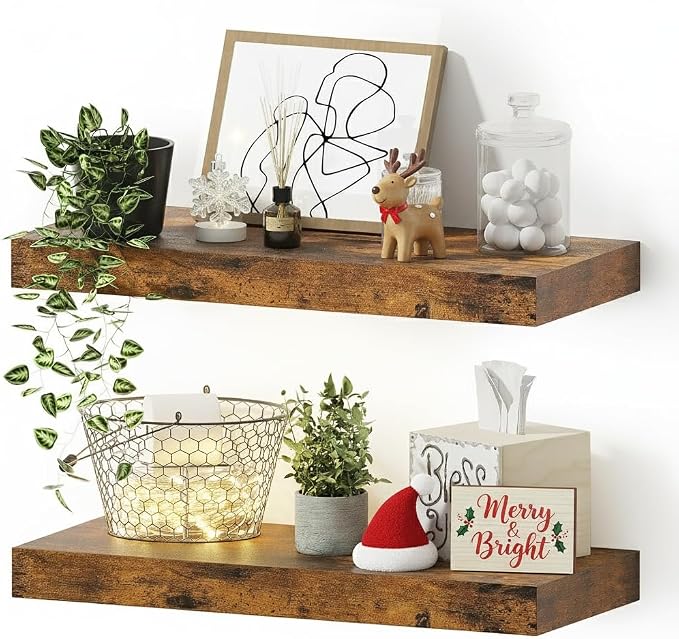 Vivelove Floating Shelves for Wall 16 inchs Long, Bathroom Shelves Over Toilet by VIVELOVE