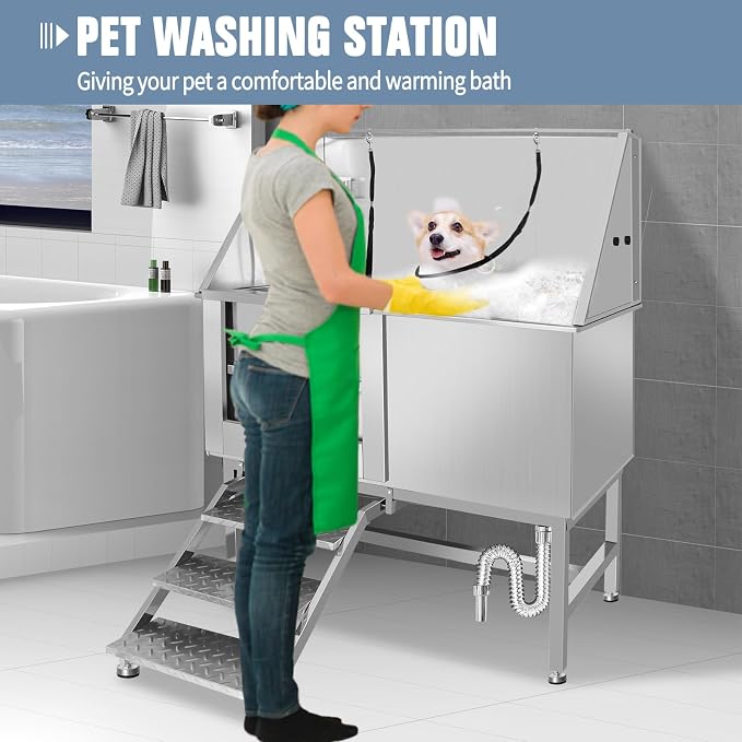 Stainless Steel Dog Cat Pet Grooming Bath Tub - Image 4