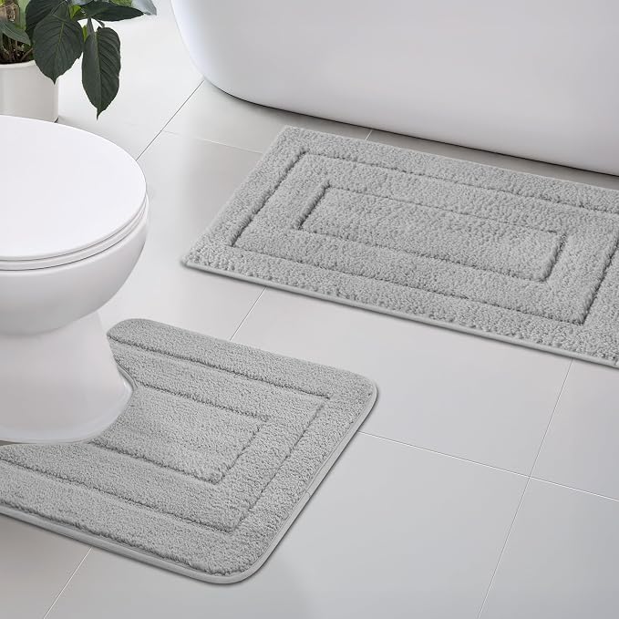 GRANNY SAYS Bathroom Rugs Sets 2 Piece, Soft Absorbent Microfiber Bath Mats by GRANNYSAYS