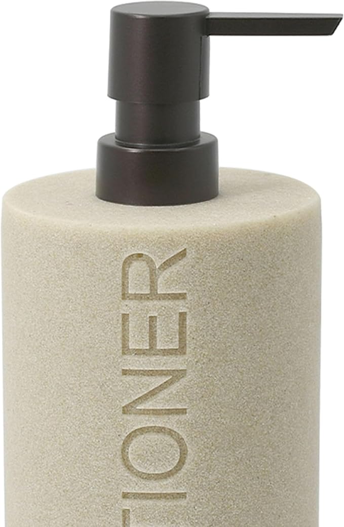 Resin Tan Sandstone Conditioner Engraved Bottle Refillable Pump Dispenser - Image 8