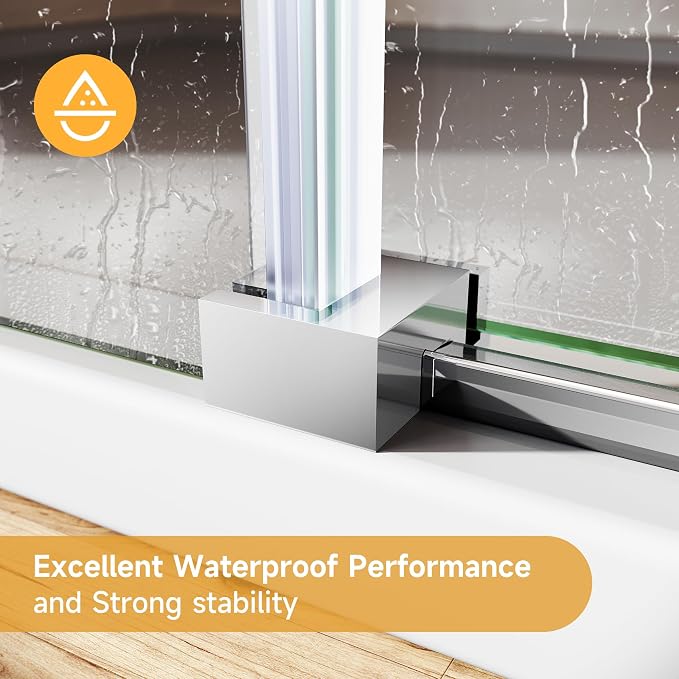 Frameless Sliding Shower Door, Sliver Finish - Image 8