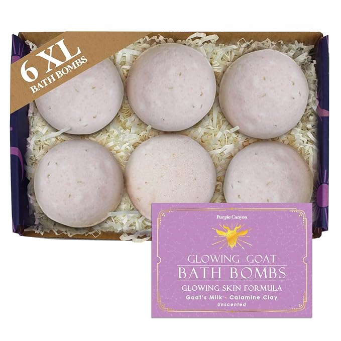Purple Canyon Glowing Goat Natural Bath Bombs | Skin Moisturizing Goat Milk by PurpleCanyon