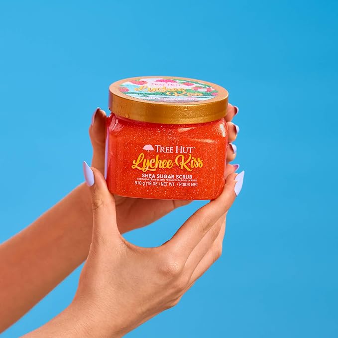 Tree Hut Lychee Kiss Shea Sugar Scrub, Exfoliating, Hydrating & Moisturizing - Image 7