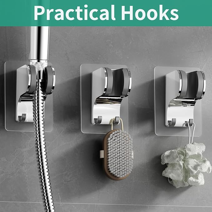 Hand Held Shower Head Holder Wall Mount, Shower Hose Holder Adhesive - Image 3