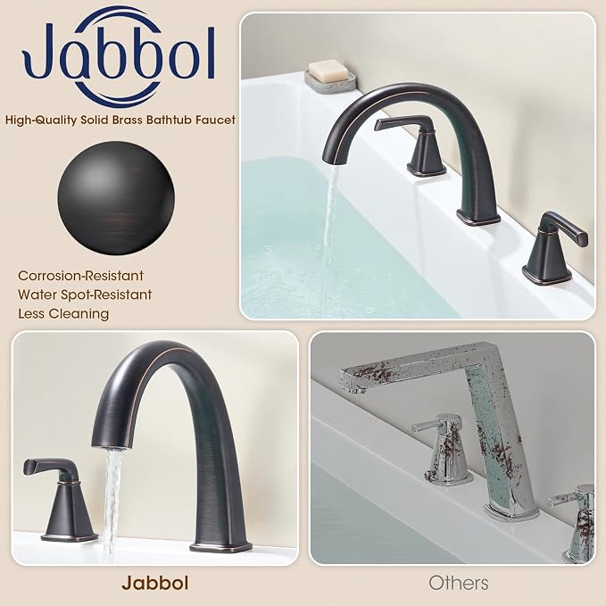 Oil-Rubbed Bronze Roman Tub Faucet, Solid Brass Bathtub Faucet Set - Image 6