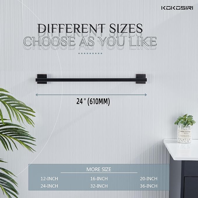 KOKOSIRI Bathroom Towel Bar Bath Towel Holders - Image 3