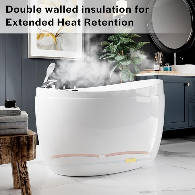 Empava 59-Inch Freestanding Air Jetted Bathtub - Image 4