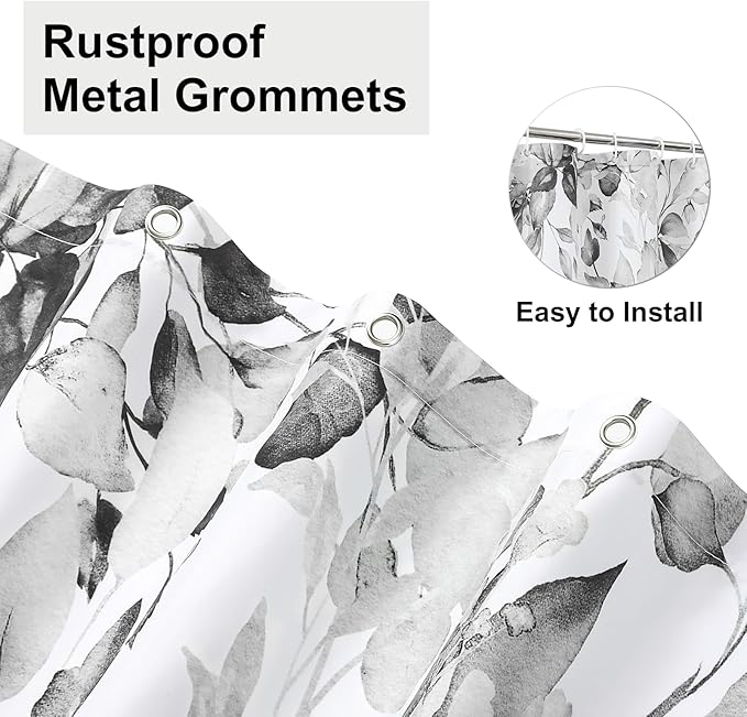 Colorful Star Grey Eucalyptus Waterproof Shower Curtain Set - Image 5