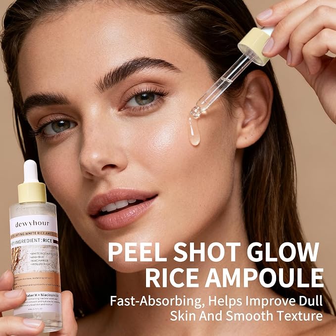 dewyhour Exfoliating Black & White Rice Ampoule Duo Set - Image 8