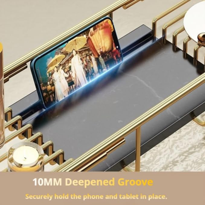 Bathtub Tray Caddy for Luxury Bath, Stainless Steel 26.8-35.4 in Expandable - Image 5