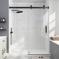 Frameless Shower Door, 49-54" W x 76" H Sliding Glass Shower Door, 1/4''(6mm by EASYWORC