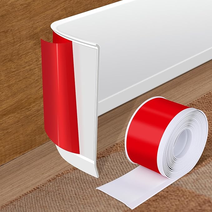 Vinyl Baseboard Molding Trim 6 Inch x 20 Feet Peel and Stick Baseboard Trim by Kikerike