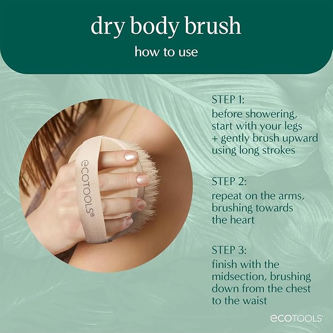 EcoTools Dry Body Brush for Circulation, Dead Skin Removal + Exfoliating Body - Image 5