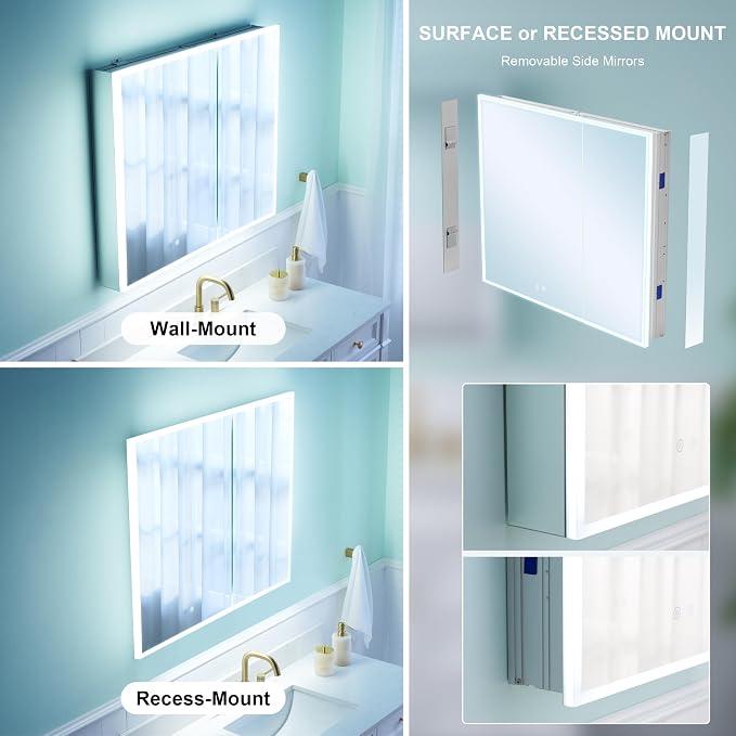 WELLFOR 36" X 30" Medicine Cabinet - Image 10
