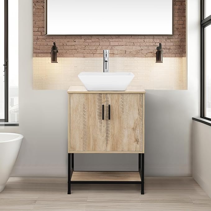 UEV 24" Bathroom Vanity, Oak Color Bathroom Vanity Set by YourHomeExcellentVendor