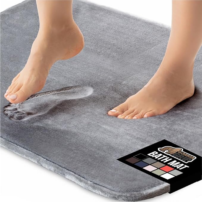 GORILLA GRIP Memory Foam Bath Rugs, Soft Absorbent Velvet Bathroom Mats by GorillaGrip