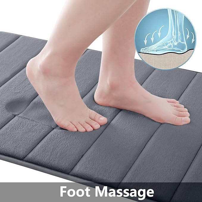 Buganda Memory Foam Bath Mat, Ultra Soft and Non-Slip Bathroom Rugs, Water - Image 2