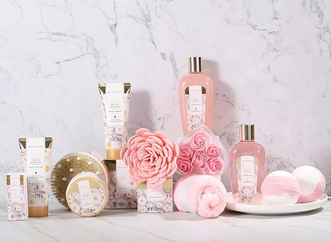 Spa Luxetique Gift Baskets for Women, Dasiy Dream Scented 15pcs Bath Gift Sets - Image 7