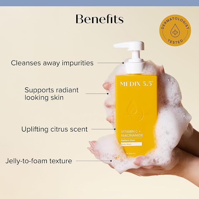 Medix 5.5 Radiant Glow Vitamin C Body Wash W/Niacinamide | Citrus Scented - Image 2