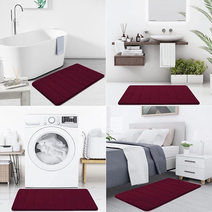 Buganda Memory Foam Bath Mat, Ultra Soft and Non-Slip Bathroom Rugs, Water - Image 7