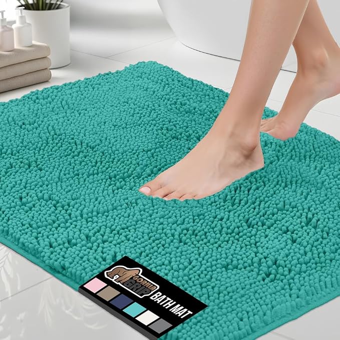 GORILLA GRIP Bath Rug Mat 44x26, Soft Absorbent Chenille, Quick Dry Microfiber by GorillaGrip