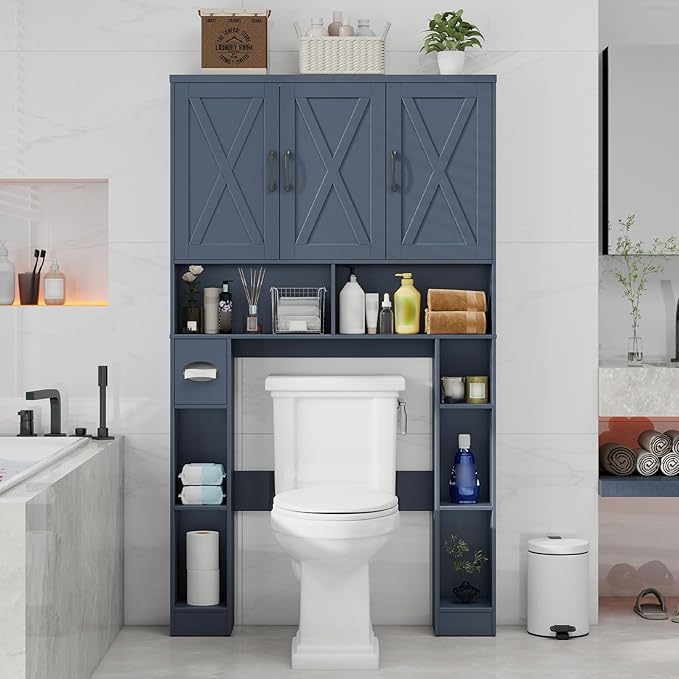 Over The Toilet Storage Cabinet, Farmhouse Toilet Cabinet Rack by Vabches