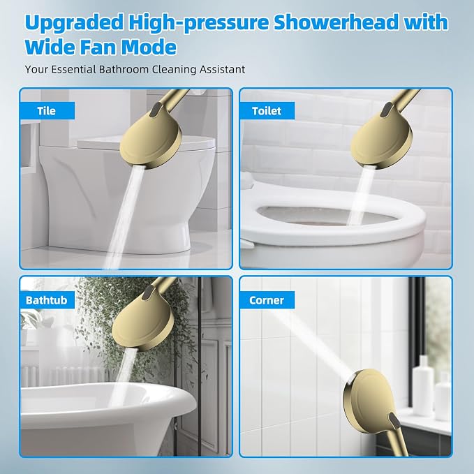 Hibbent All Metal CUPC Certified Shower Head, Handheld Showerhead Combo - Image 7