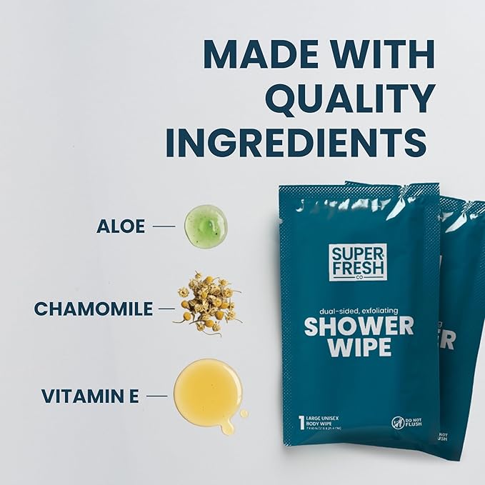 Super Fresh Shower Wipes Large Unscented Body Wipes - Image 9