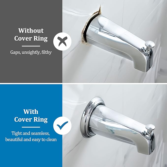 Enhon Metal Tub Spout Cover Ring, Bathroom Faucet Remodeling Wall Plate - Image 4