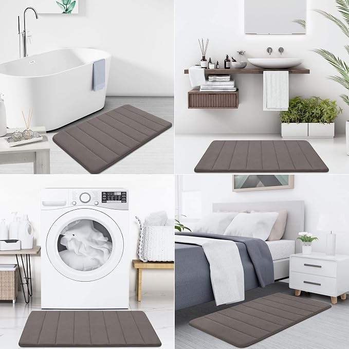 Buganda Memory Foam Bath Mat, Ultra Soft and Non-Slip Bathroom Rugs, Water - Image 7