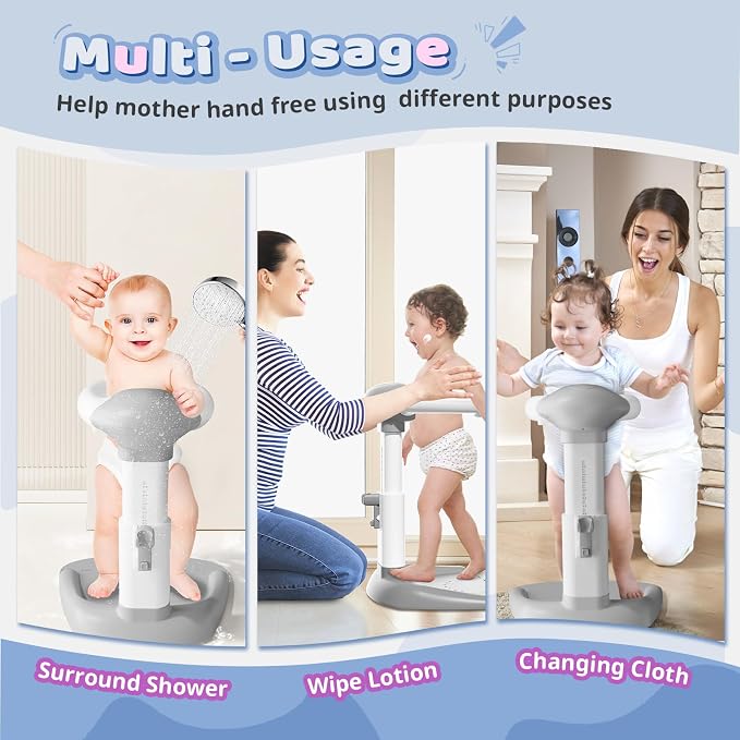 COOSEYA Baby Bath with Shower Stand Support|Anti-Pinch Soporte para Bañera de - Image 7