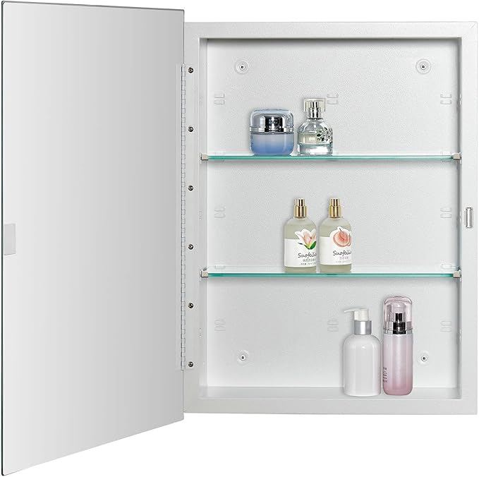 Bathroom Medicine Cabinet with Beveled Edge Mirrored Door 16 x 22 inch - Image 4