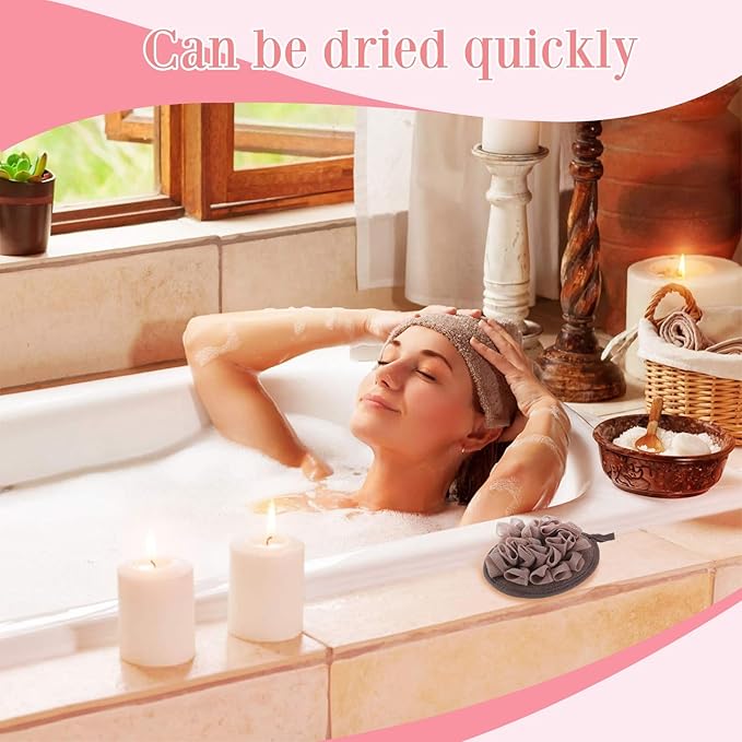 Boao 6 Pcs Bath Shower Pouf Sponge Mesh Pouf Shower Ball Exfoliating Body - Image 4