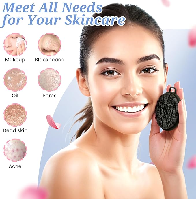 Silicone Back Body Face Scrubbers Set 4PCS, 15.35’’ Back Scrubber Soft Body - Image 8